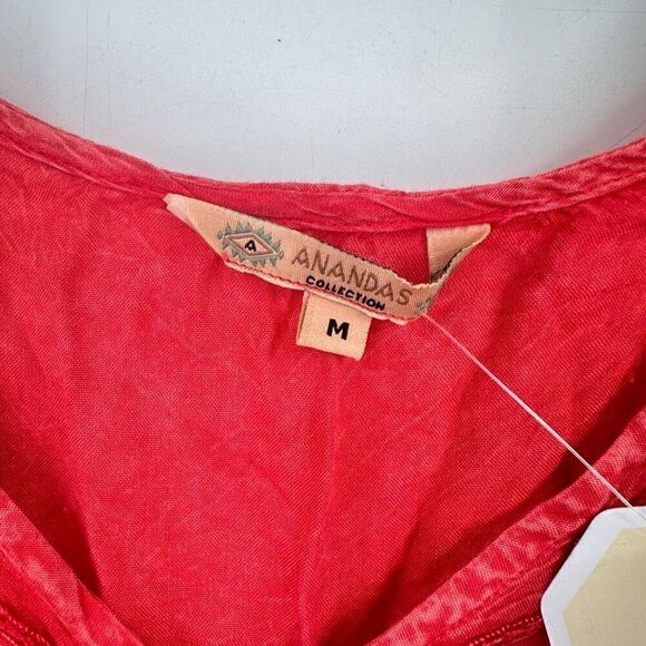 NWT Anandas Collection Women's‎ Fringed Tassel Sleeveless Tank Dress Red Medium - Picture 2 of 12